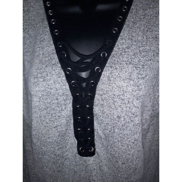 Gray Active USA lace up sweater - Picture 3 of 4